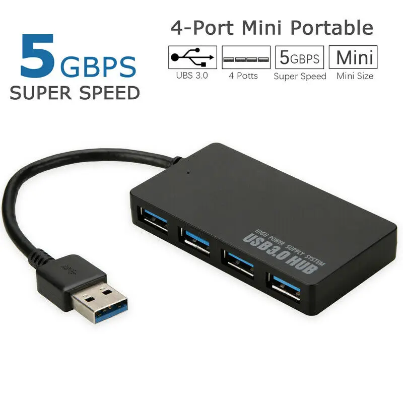 

Ultra Slim USB 3.0 4 Port Multi Data Hub Expansion Splitter High Speed 5Gbps USB Hub Adapter For MacBook PS3 Xbox Laptop Desktop