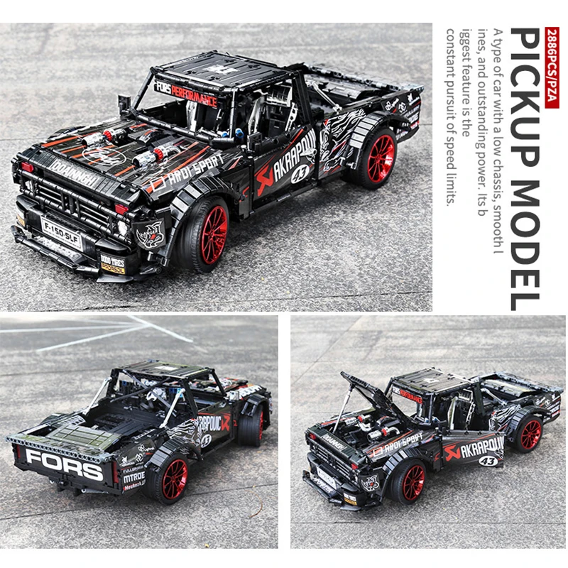23016 2886 шт. F 150 Ford Mustang Hoonicorn гоночный автомобиль MOC 22970 FIT 34316 &quot конструкторные блоки