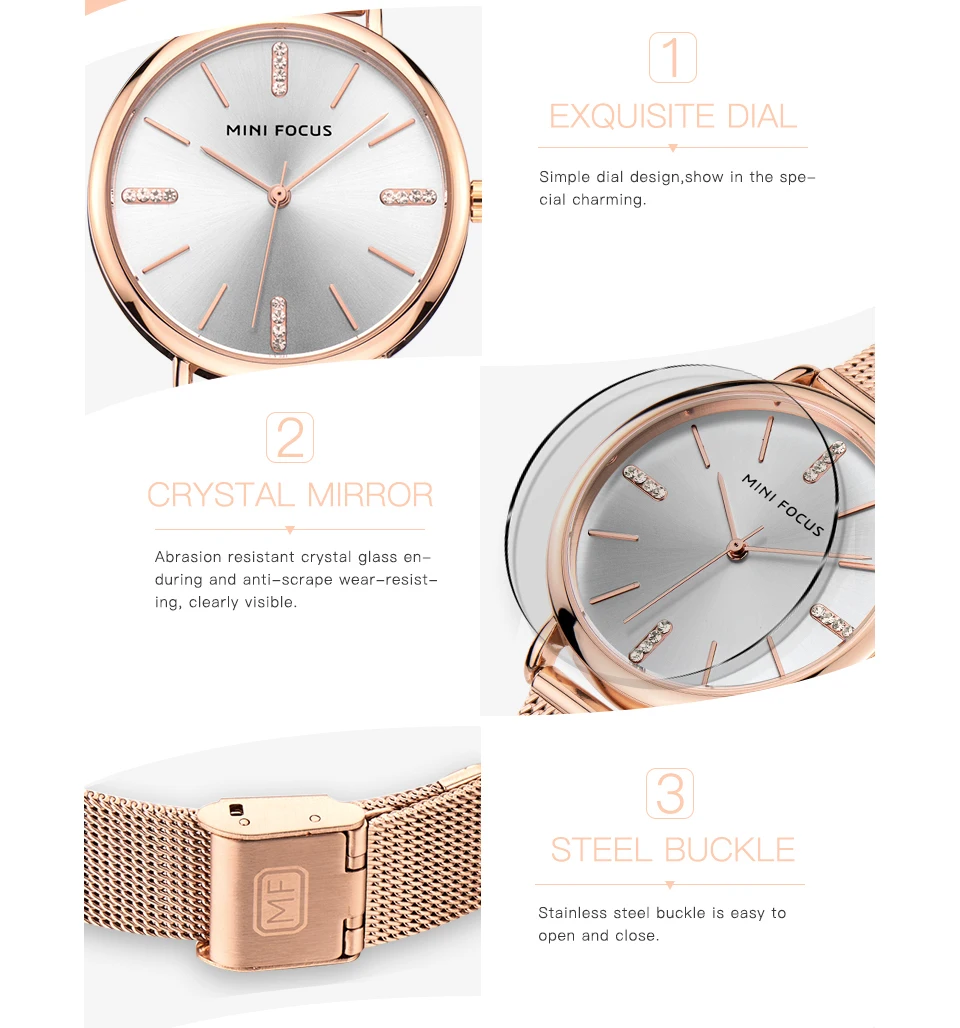 Мини фокус Королевский синий цвет Золотые женские часы кварцевые ультра тонкий с