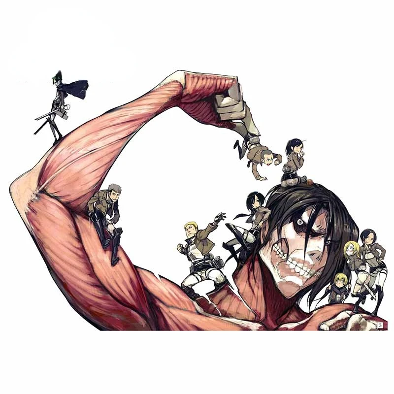 

Attack The Titan Creative VAN Car Sticker 3D Funny Anime Waterproof Decal Suitable for All Types of Vehicles Trunk Laptop