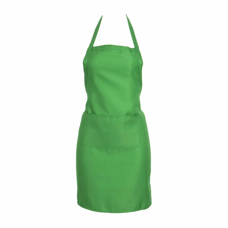 

8 Colors Newest High Quality Plain Solid Colors Apron with Pocket For Chefs Butcher Kitchen Cooking Craft Baking