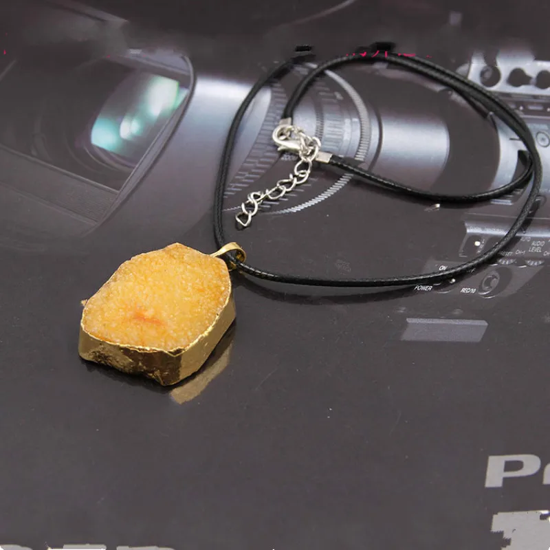 Красочное ожерелье Drusy с друзой модные Асимметричные подвески из натурального