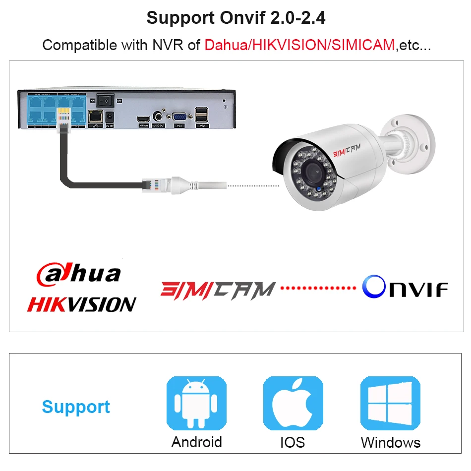 4K 8MP охранного видеонаблюдения Камера IP камера POE Onvif H265 Аудио Открытый