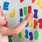 Для малышей и детей постарше, 36 штпартия губка буквы из пенопласта и номер наклейки раннего образования плавающий Ванна Плавательный играть игрушки для ванной