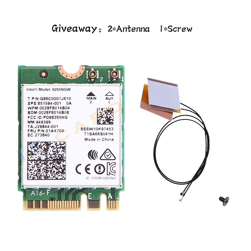 Двухдиапазонная 2 4 ГГц/5 ГГц для Intel Wireless-AC 8265 8265NGW 867 Мбит/с Wifi карта Bluetooth NGFF M.2 802.11ac