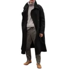 Мужское пальто, шерстяная куртка с длинным рукавом, флисовое пальто, уличная мода, длинный Тренч, верхняя одежда, осень-зима #01