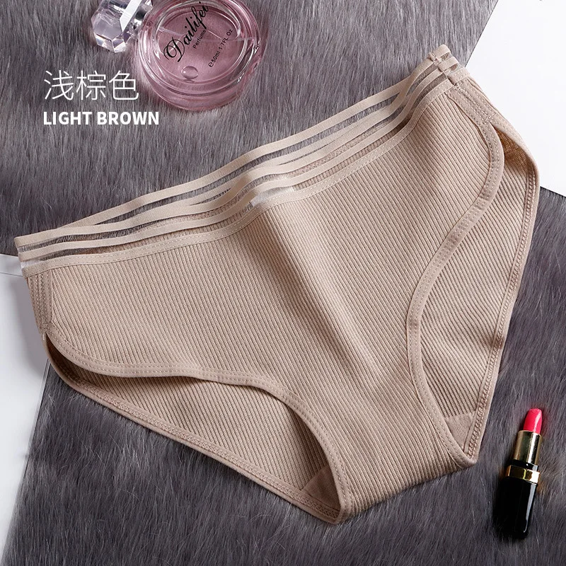 Sexy Ladies Cotton Mesh Transparent Panties Thongs String lingerie Fashion Low-Rise Women Underwear Seamless Briefs 1pcs yq05