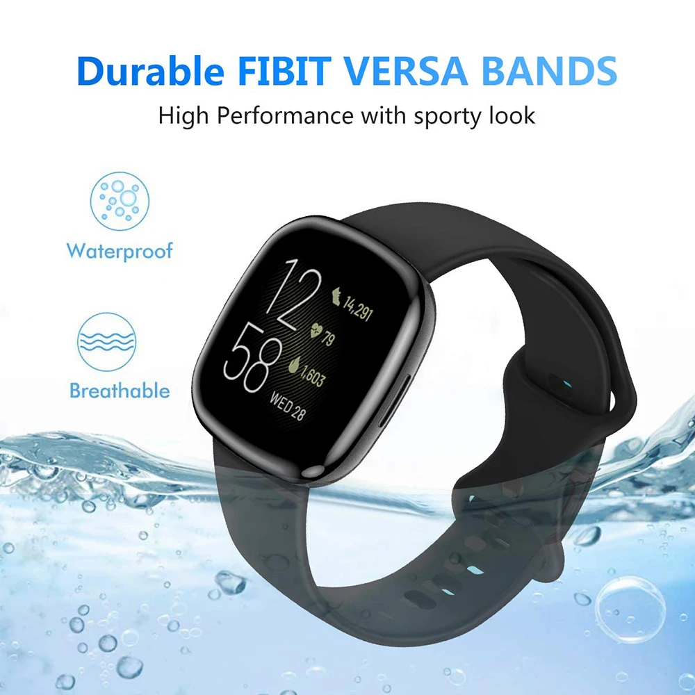 Soft Silicone Watch Band For Fitbit Versa 3 Strap Sport Wristband For Fitbit Sense Straps Smart Watch Accessories Versa 3 Belt