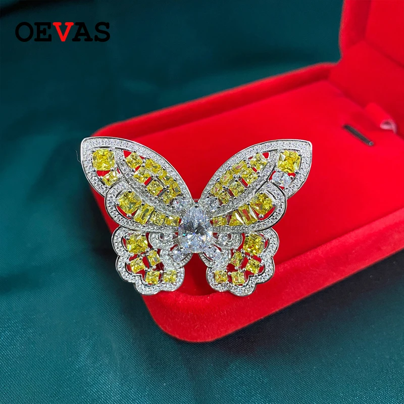 

OEVAS обручальные кольца с бабочкой для женщин, оригинальное кольцо из искусственного муассанита 925 дюйма, оптовая продажа