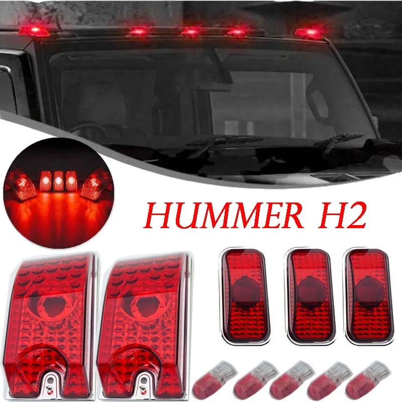 

5pcs Lens Cab Marker light top Roof light Warning Lights Dome Lights lamp for Hummer H2 SUV SUT 2003-2009