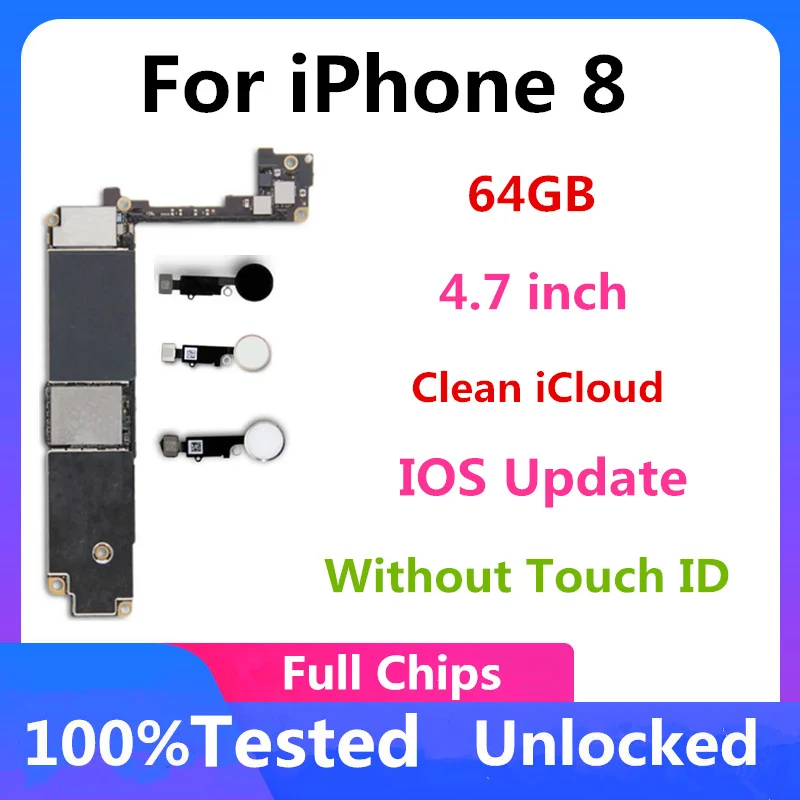 Разблокированная материнская плата для iPhone 8 64 ГБ 256 4 7 дюйма с/без Touch ID чистая iCloud