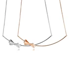 Ожерелье из серебра 925 пробы с блестящим бантом и раздвижной застежкой