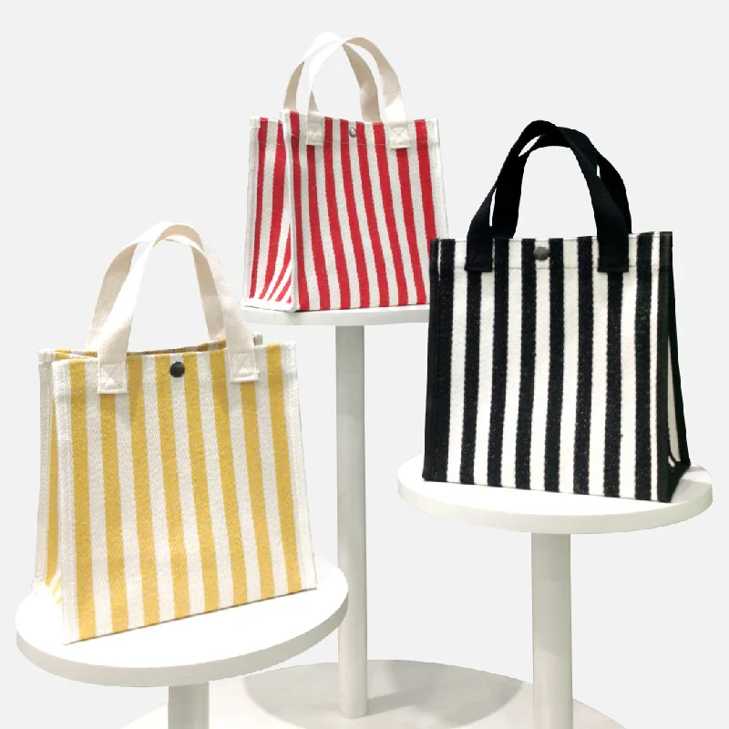 

Folding stripe canvas handbag simple light luxury travel storage bag women's fashion portable storage bag