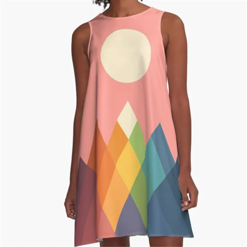 

Fashion Women summer dresses specially green bar Printed A-Line Boho Dress for women harajuku Sexy ladies mini short beach dress