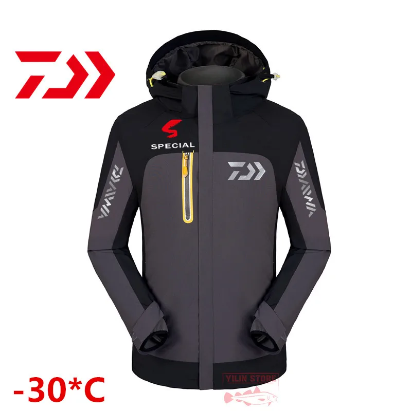 

DAIWA Men Fishing Clothing Winter Autumn Fishing Jackets Waterproof Warm Fleece Thick Hiking Coat Casual Outdoor Fishing Shirts