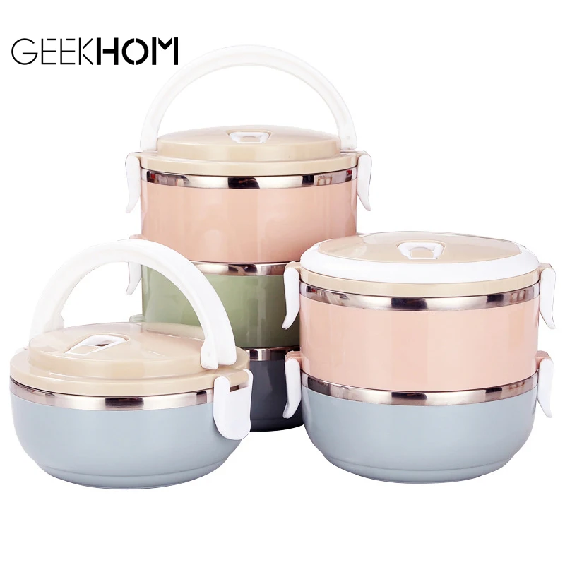 Lunchbox Japanese Bento Box Leak-Proof Food Container For Kids Portable Outdoor Stainless Steel Kitchen | Дом и сад