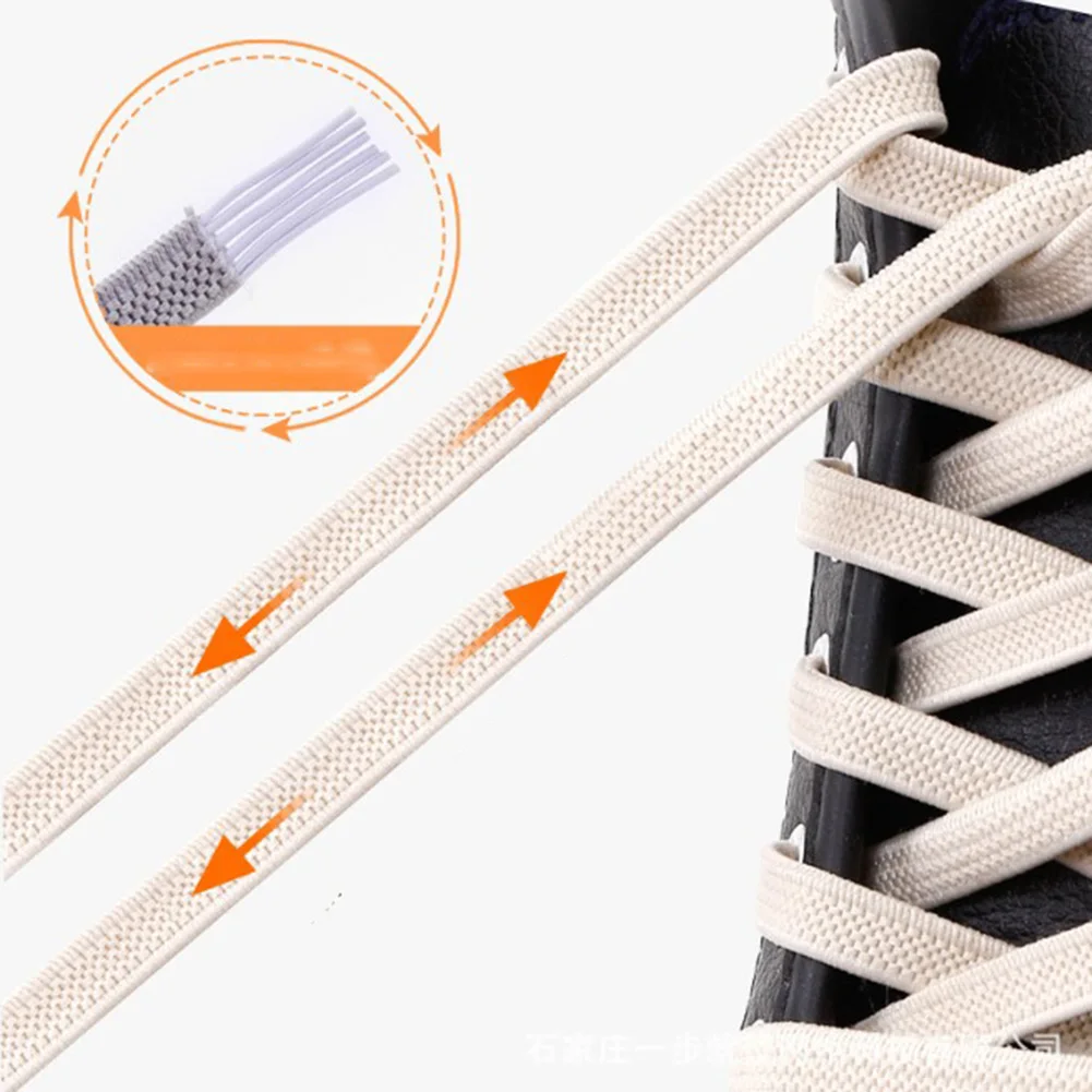 

1pair 100CM No Tie Lazy Shoelaces Rubber Shoes Lace Safe Elastic Flat Shoelaces Flat Candy Color Shoes Laces Black White Green