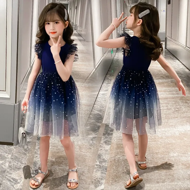 Girls' dresses spring and autumn 2020 new children's skirts little girls long-sleeved embroidery Korean dress |