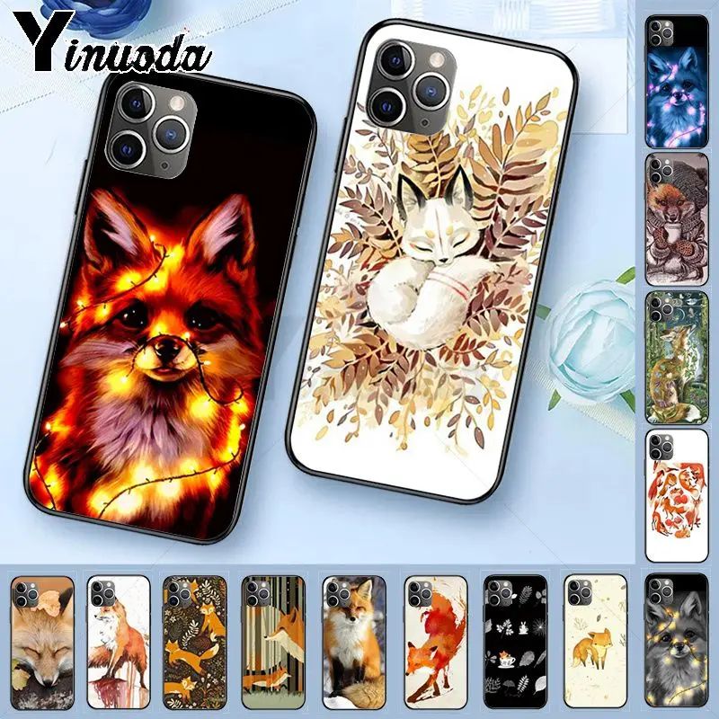 Yinuoda лиса в осенние листья лес Diy роскошный защитный чехол для телефона для iPhone 7plus 6S 7 8 8Plus X XS XR XS MAX 5 Чехол