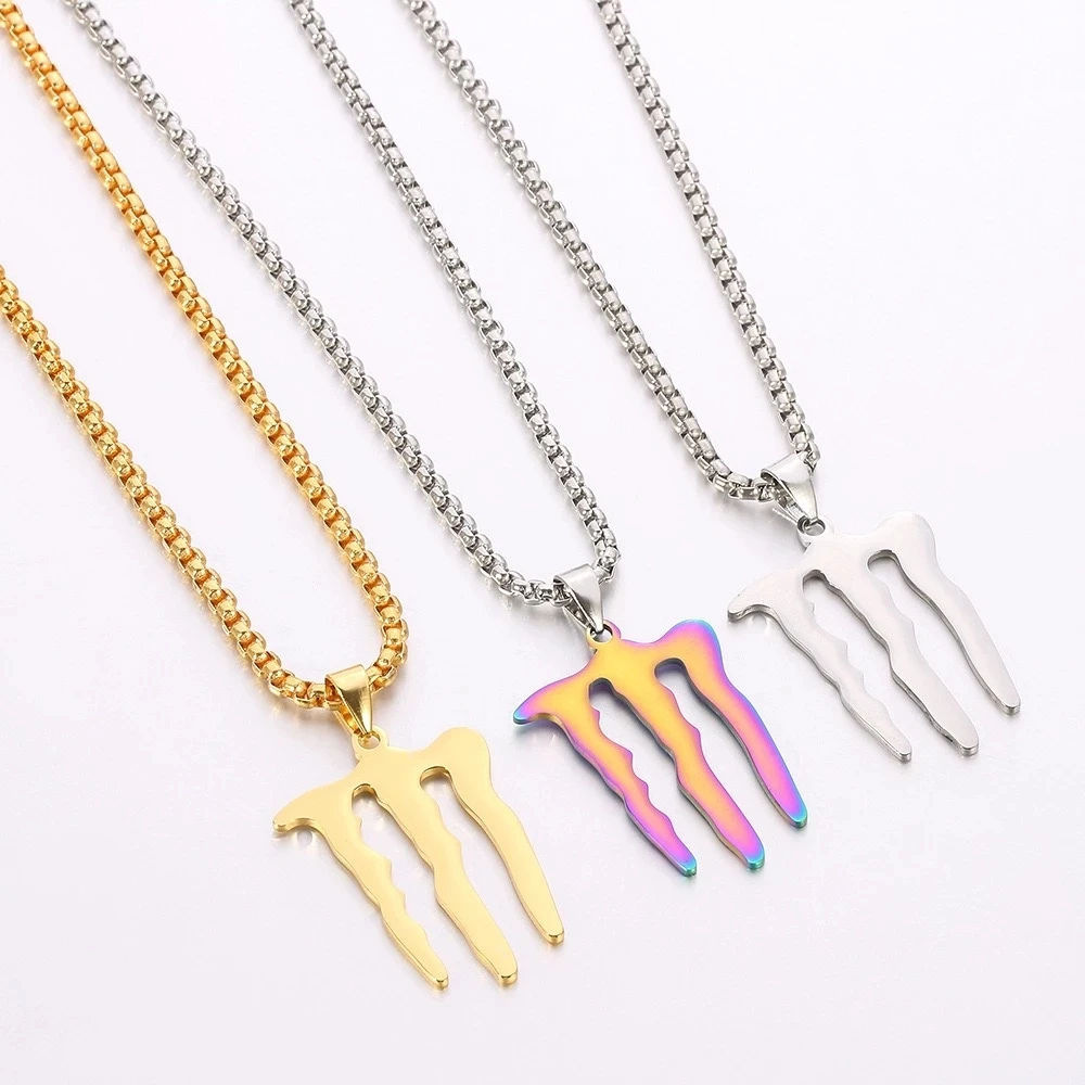 

New Men Women Street Trend Monster Magic Claw Necklace Hip Hop Pendants Choker Stainless Steel Fashion Jewelry Party Accessories