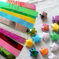 80pcs pearlescent gradient color folding paper strip lucky stars origami colorful paper craft diy handmade cards gift papercraft