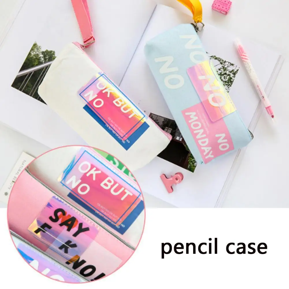 1 шт. чехол-карандаш Kawaii для студентов школы с английскими буквами милая