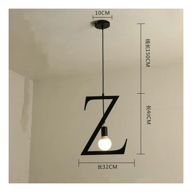 

Nordic Modern Black Digital Letter Pendant lamp light for Bar Home Party Store E27 110v 220v