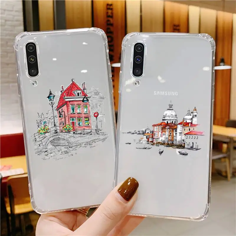 

Travelling world travel Street Phone Case Transparent For Samsung Galaxy A S 8 9 10 12 20 21 40 50 52 51 70 71 fe ultra plus