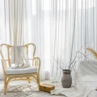 Японские льняные полосатые занавески, для кабинета, спальни, гостиной, детской комнаты, льняные полосатые занавески, белая пряжа