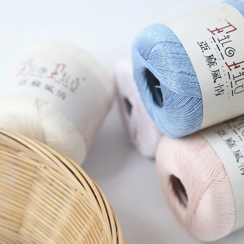 6 шт. 40 г/шар 100% лен ручная работа крючок игольчатая линия накидка кардиган пряжа |