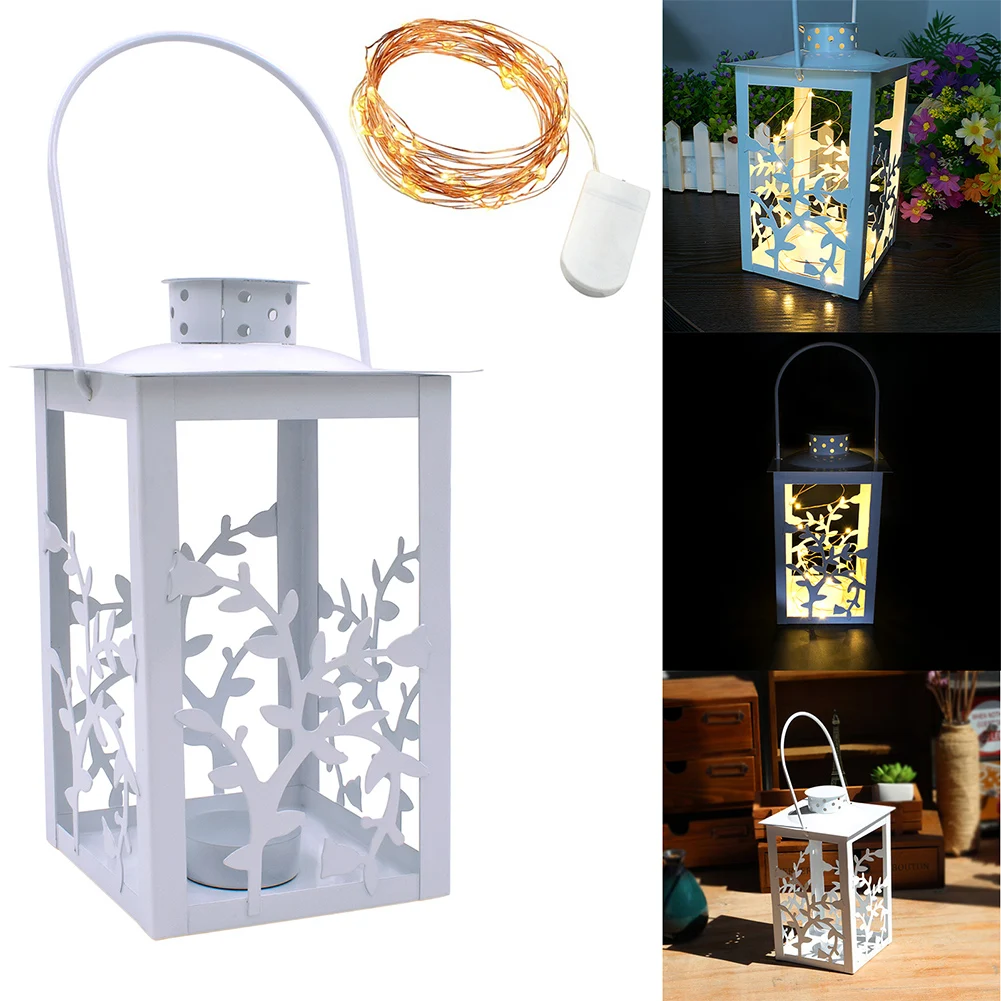 20 светодиодов Переносной Домашний ветряной свет чугун романтический подсвечник