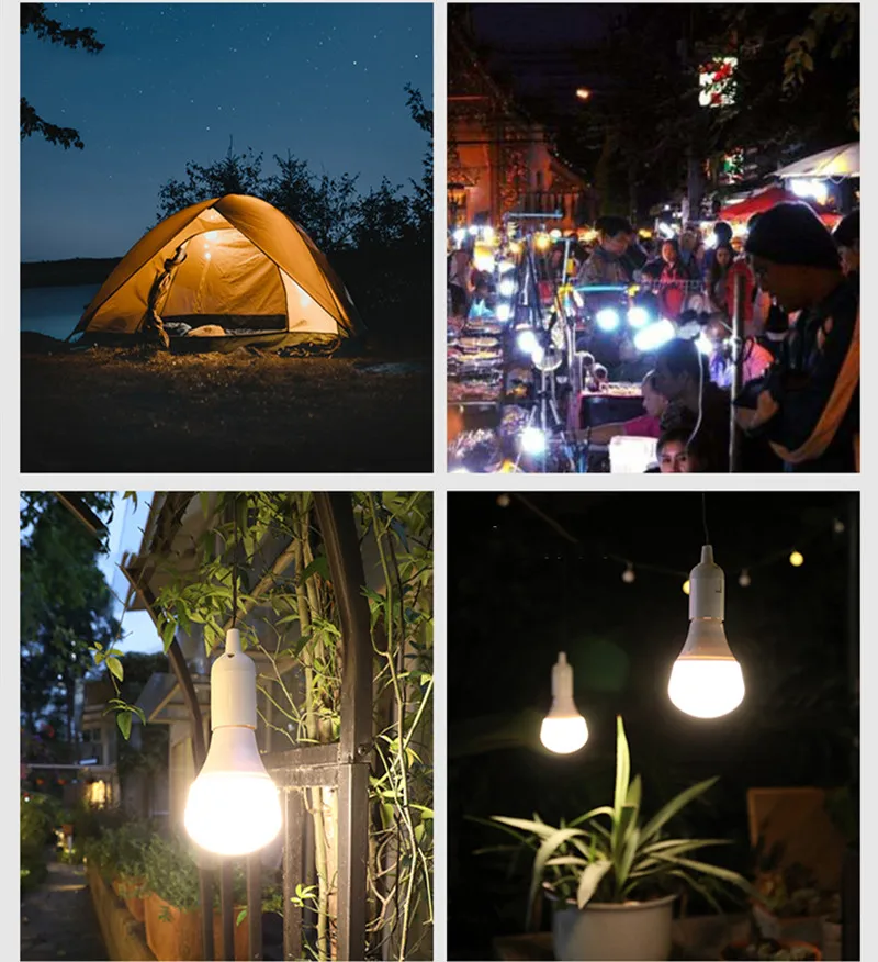 

LED solar street light global bulb outdoor waterproof garden courtyard road solar lamp lighting camping hiking with two bulbs