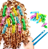 18pcs hair curlers for women diy magic rollers sticks can stay overnight heatless soft curls modeler bendy styling tools