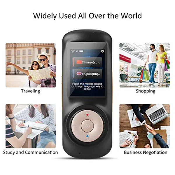 Instant Voice Language Translator Device,Smart Two Way WiFi 2.4inch Touch-Screen Portable Translation for Learning Travel Busine