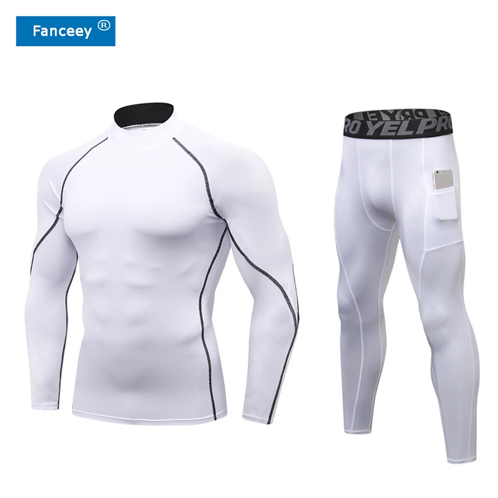 Fanceey зимнее термобелье с высоким воротником мужские кальсоны рашгарды рубашка