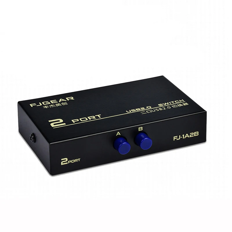 2 Port Black USB Manual Sharing Switch Box for 2 Computer PC To Share 1 Printer Scanner Switcher FJ-1A2B