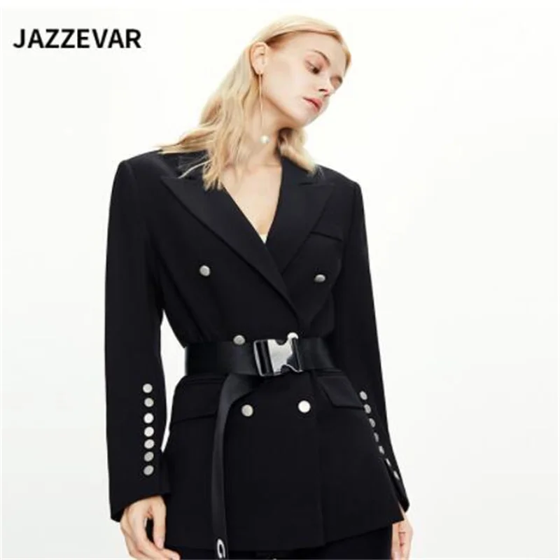 Blazers womens suits mid-length jackets double-breasted clothes fashion autumn пальто женское осен winter new korean black white