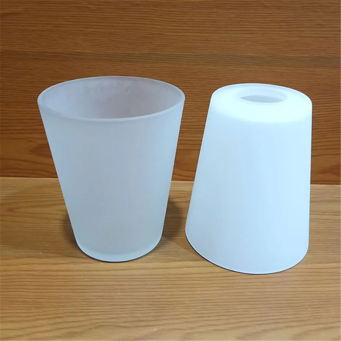 Opening D4.2cm Cone Glass Lamp Shade White Frosted Glass Cover Replacements for E27 Screw Bulb Pendant Lighting Fixtures