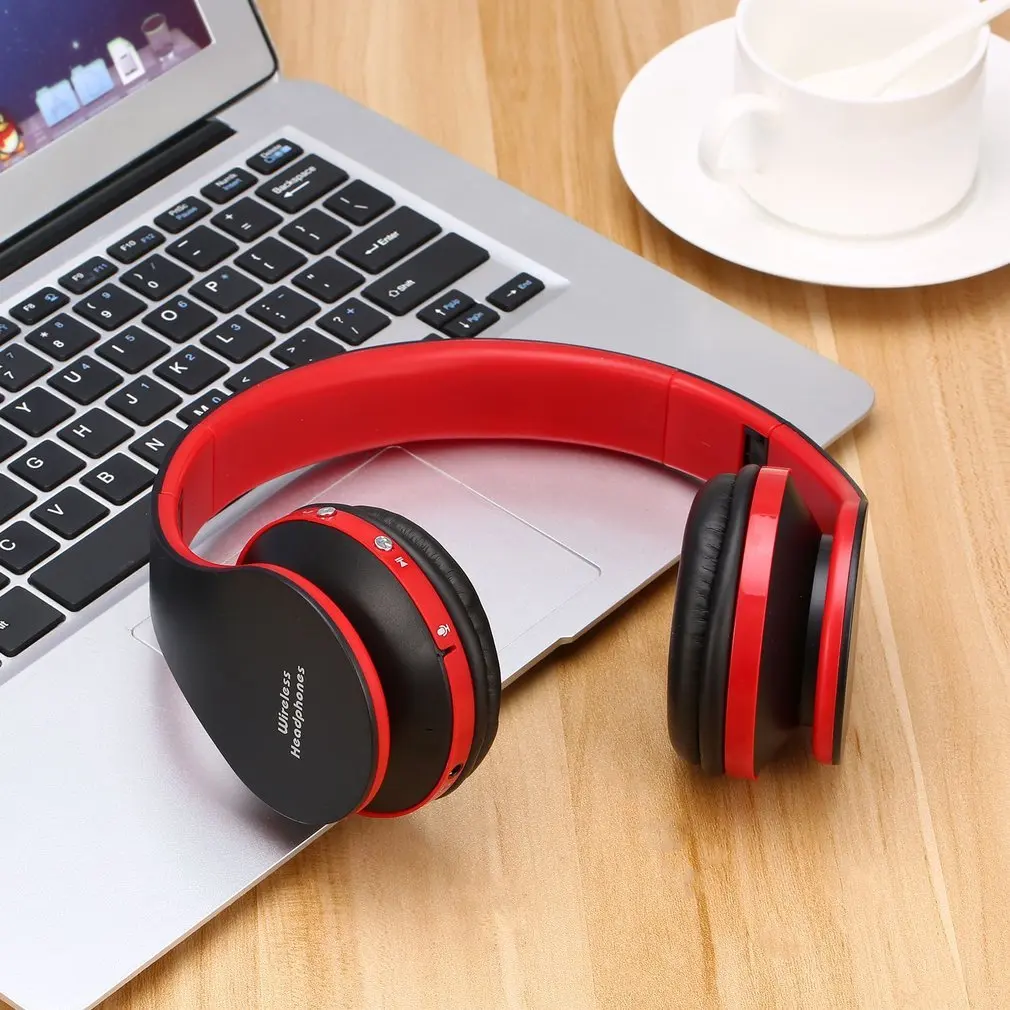 4 Bluetooth наушники с микрофоном для мобильного компьютера планшета тяжелый бас складной портативный регулируемый для iPhone ПК ноутбука 3,5 мм аудио - Цвет: 4