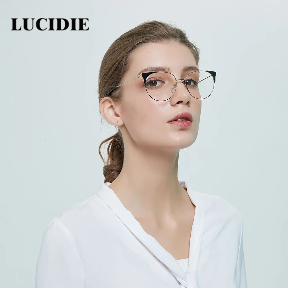 Женские модные очки в оправе кошачий глаз с прозрачными линзами черная Золотая