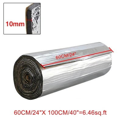 10mmx60cmx100cm UXCELL 6 мм/10 мм толщиной PE алюминиевой фольги двери автомобиля капот Аудио Звук Deadener теплоизоляция увлажнения коврик - Название цвета: 10mmx60cmx100cm