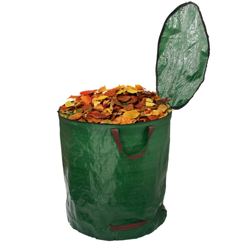 

Garden Waste Bag with Lid Reusable Yard Leaf Bag for Home Gardening Lawn and Yard Waste