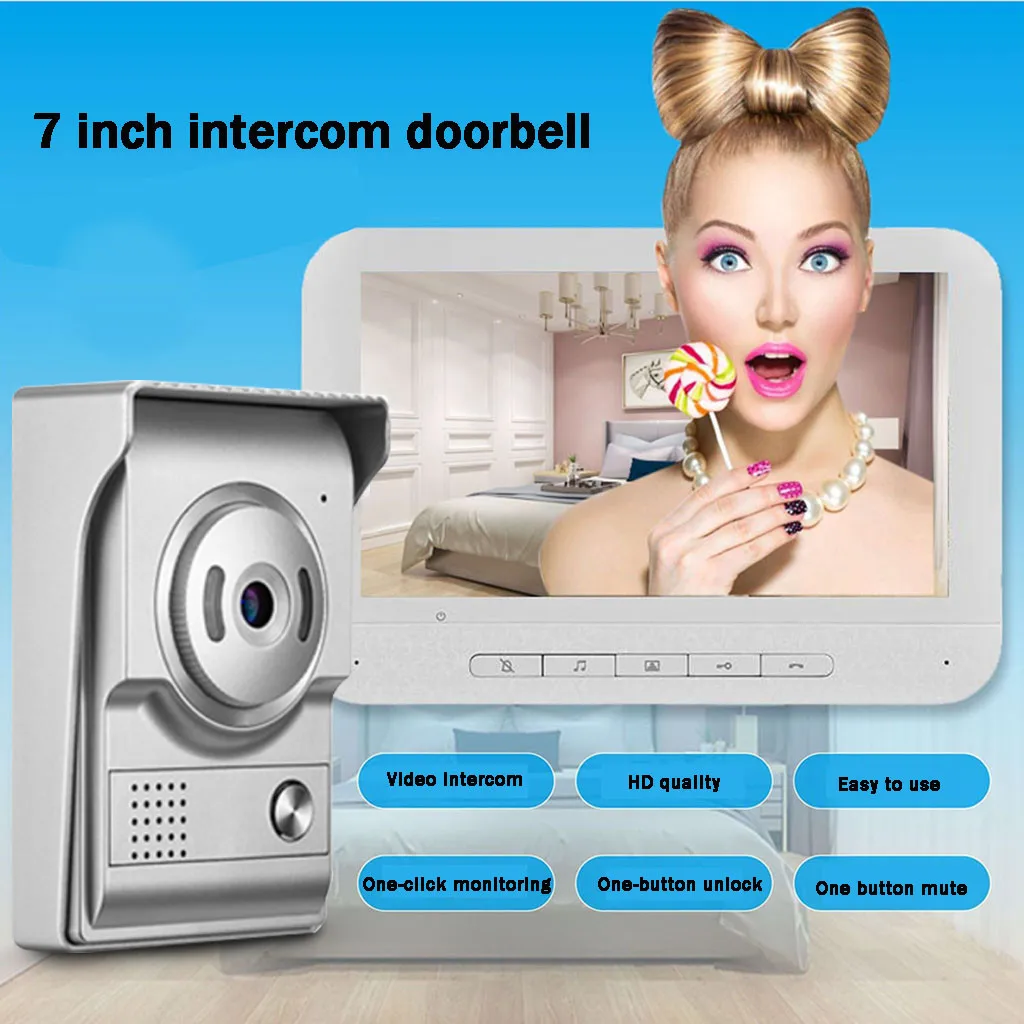 7 дюймовый видеодомофон Проводная домашняя Видеосистема для входной двери