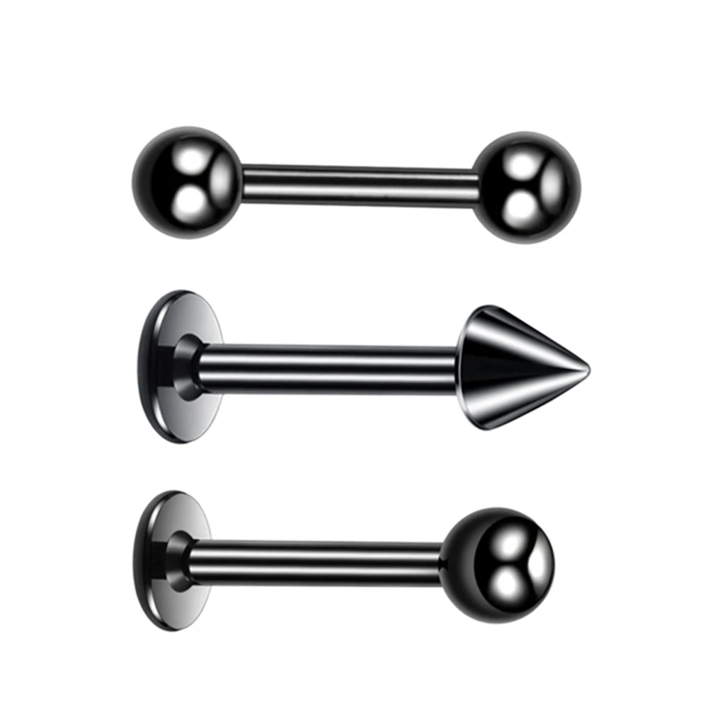 Blesiya 8 шт черный обруч нос губы шпильки для языка Пирсинг бровей кольцо