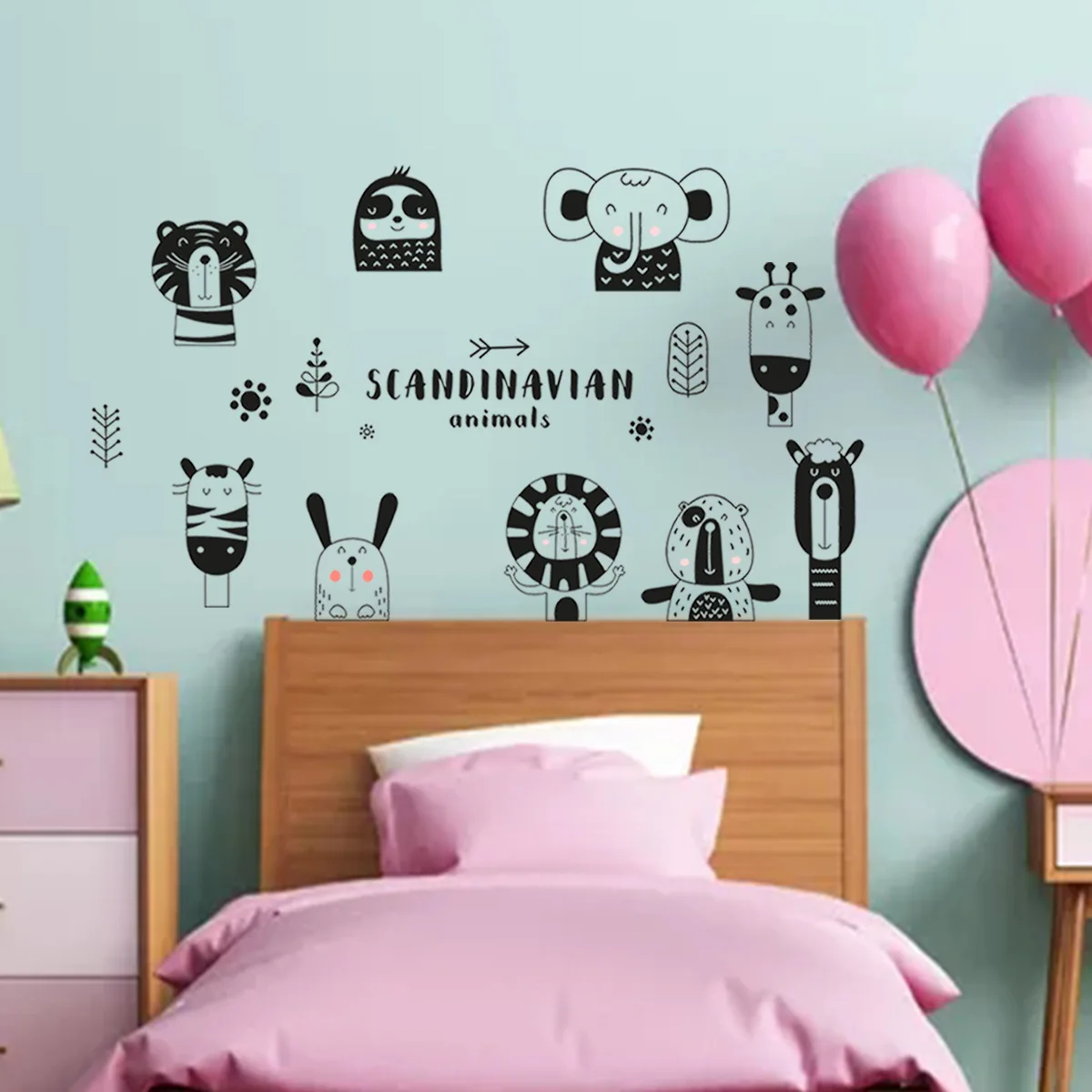 

Cartoon Animal Wall Stickers Children's Room Kindergarten Diy Decorative Wall Stickers on The Wall Home Bedroom Home