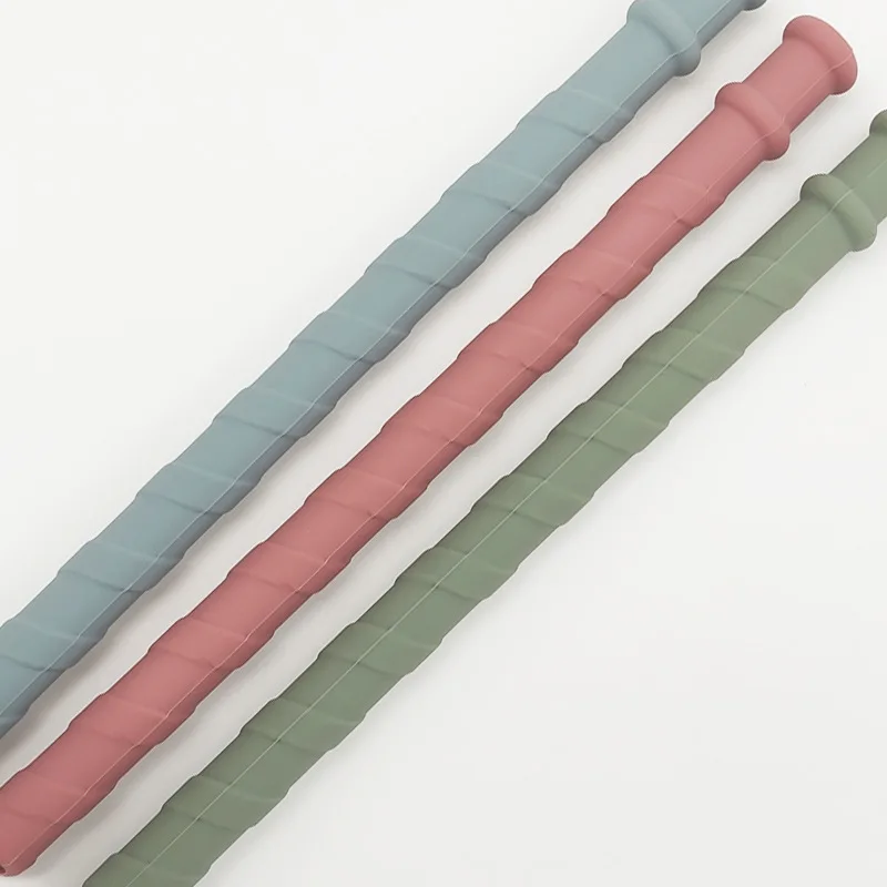 Pajitas de silicona de grado alimenticio reutilizable, Pajita para beber con Juego de cepillos de limpieza para tazas de silicona, accesorio para Bar de fiesta, 5 uds.-3