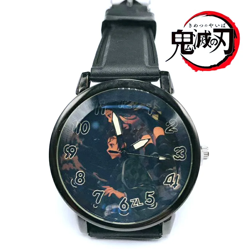 

Anime Demon Slayer Kimetsu no Yaiba Kamado Nezuko pattern Pocket Watch Model toys time Wrist watch Gift