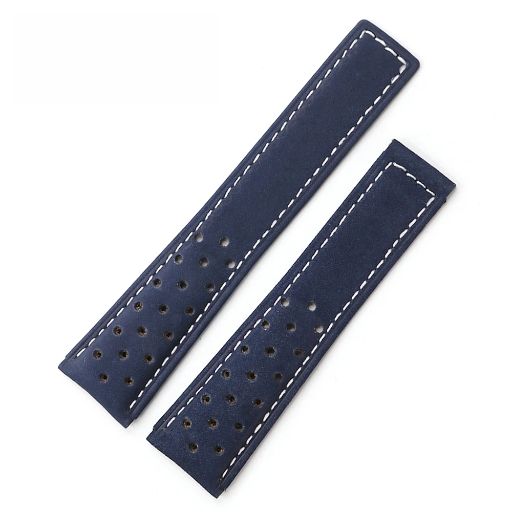 CARLYWET Watch Band 20 22mm Grey White Real Calf Leather Suede Strap VINTAGE Replacement Wrist Leather Watch Strap For Tag Heuer