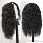 Парик из натуральных человеческих волос с U-образной частью, Кудрявые Парики из человеческих волос для черных женщин, 150% натуральный цвет, средний U-образный парик, без клея, 3B 3C, кудрявый парик