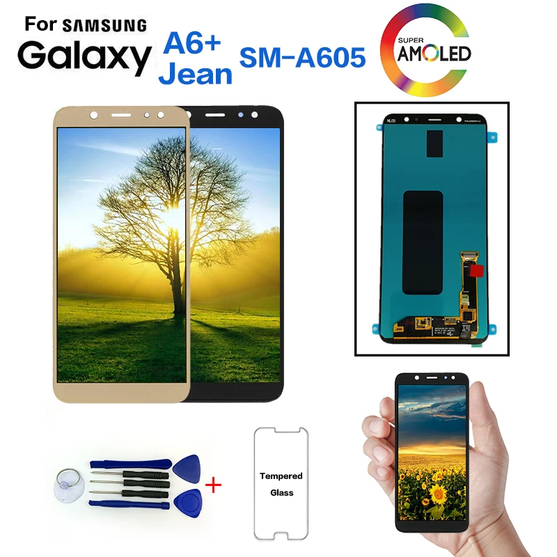 Оригинальный ЖК дисплей для Samsung Galaxy A6 + A605 SM A605F сменный экран samsung A605FN A605G A605GN